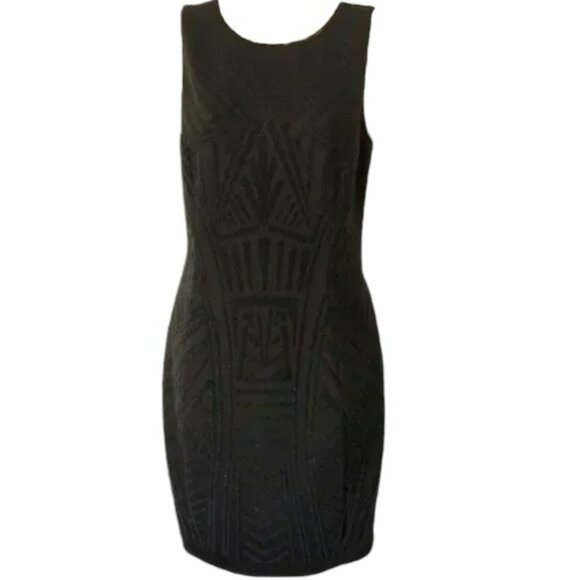 Bagley Mischka Belle Beaded Cocktail Dress - Black/Jet Detailed Beading - 6 - Picture 2 of 9